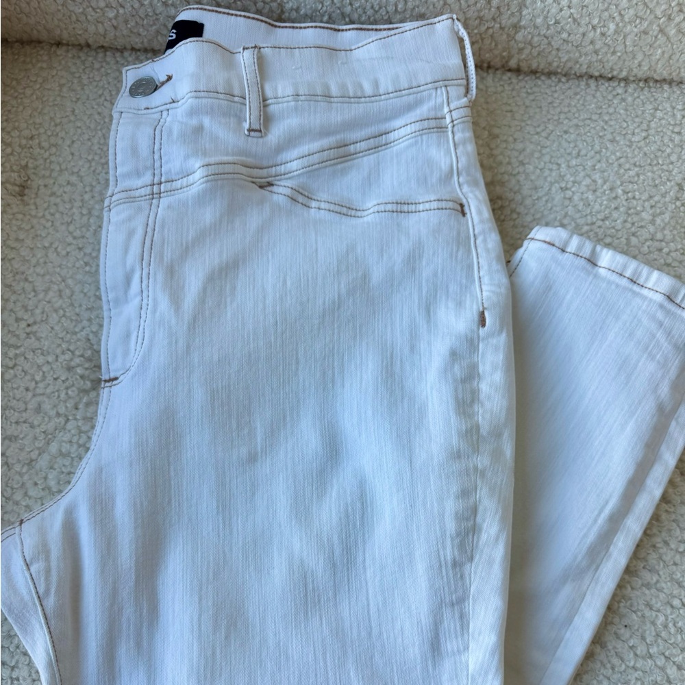 Express White Super High Rise Ankle Legging Size 14 Short